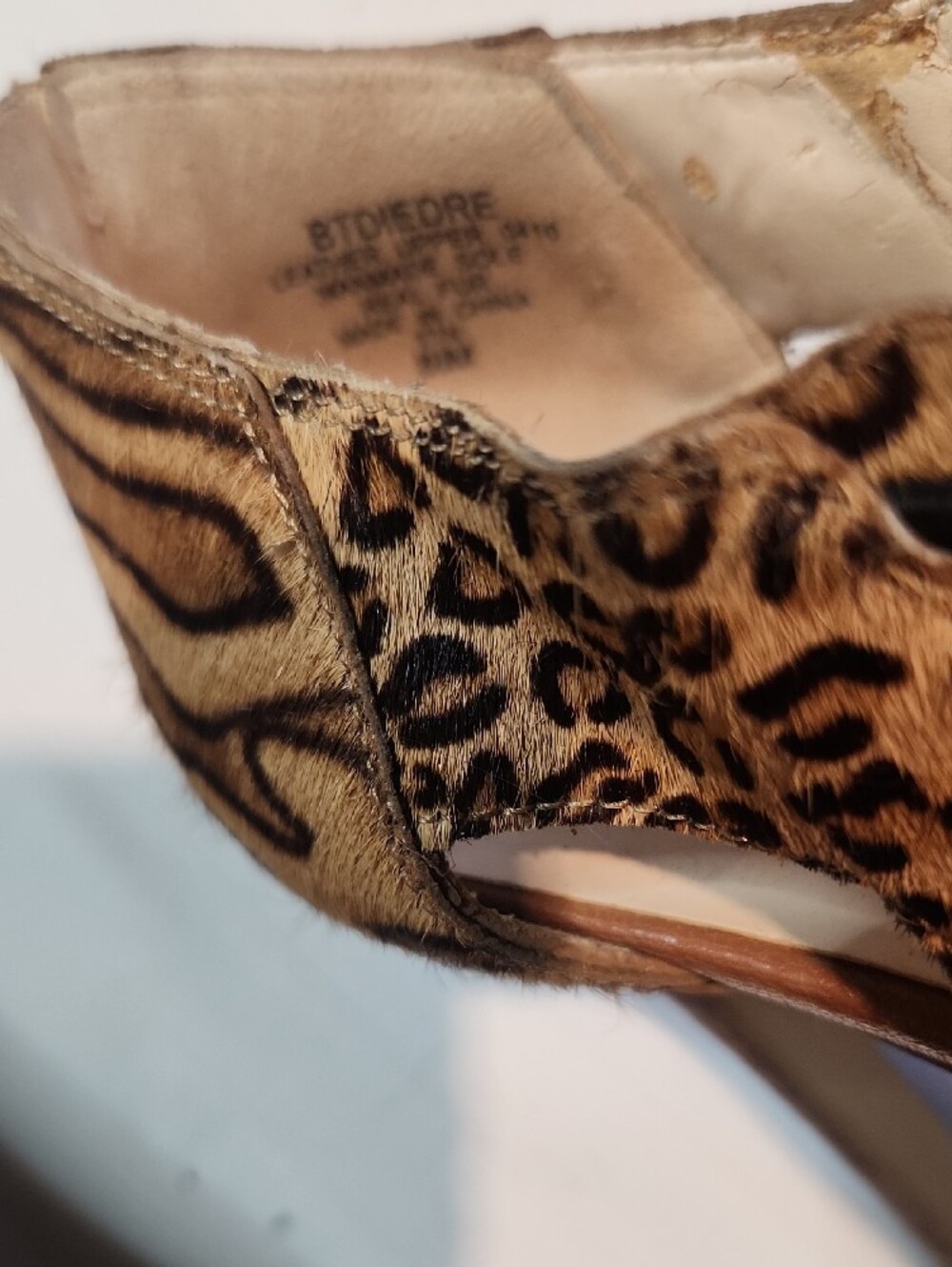 Boutique 9 Leopard & Zebra Print Strappy High Heel Sandals - Brown/Black Sz 8.5 - Picture 3 of 8